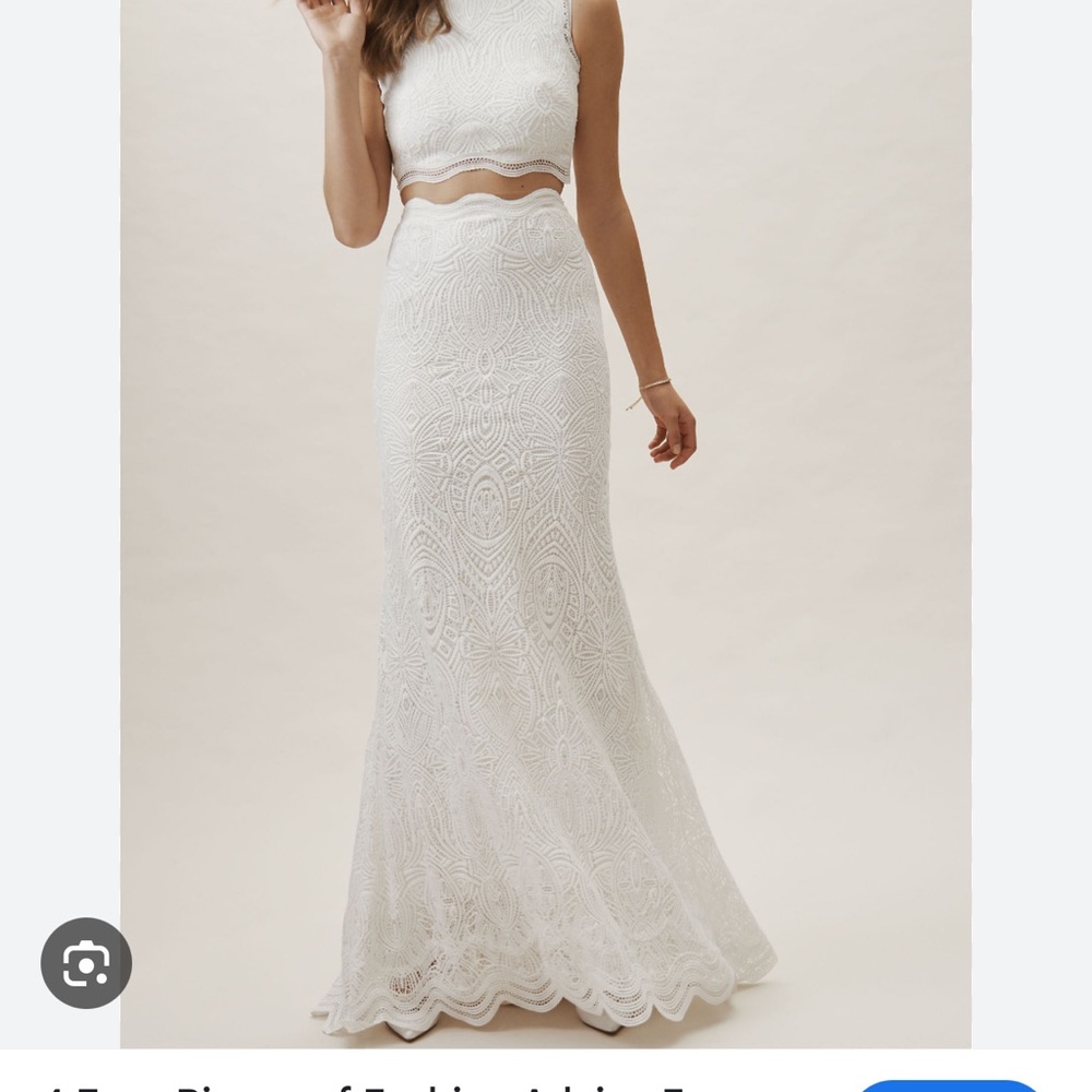 BHLDN Tadashi Shoji White Two piece wedding gown
